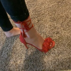 Steve Madden red strappy heels